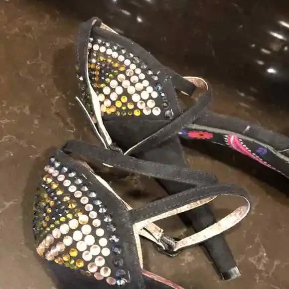 Betsey Johnson open toe heels with bling backs ankle strap women’s 8.5 - Picture 10 of 10